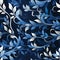 Dark blue floral vine pattern with multidimensional shading (tiled)