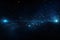 Dark Blue Glow Particle Abstract Background, Galaxy, Stars, Space