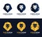 Dark blue and gold Lion logo vector design