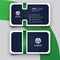 Dark blue and gradient green creative business card template. Stationery design name card vector template
