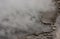 Dark Blue Green Steaming Geyser Pool Edge Detail Yellowstone National Park