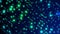 Dark Blue and Green Stylized Particle Field Animated Looping Background