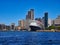 Dark Blue Hulled Cruise Ship, Circular Quay, Sydney, Australia