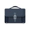 Dark blue leather briefcase isolated illustration on white