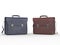 Dark blue and red leather briefcases