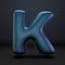 Dark blue shiny font Letter K 3D