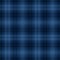 Dark blue tartan plaid. Scottish pattern fabric swatch close-up.