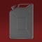 Dark blurry metal jerry can fuel canister render isolated