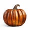 Dark Bronze Fall Orange Pumpkin On White Background