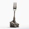 Dark Bronze Fork Statue On Transparent Background