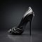 Dark And Brooding Designer Black Satin 3d Heels