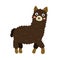 A dark brown alpaca cartoon character.