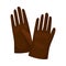 Dark brown gloves. Vector illustration on a white background.