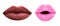 Dark brown lipstick, beautiful makeup, sensual mouth. Dark brown lips, portrait. Beauty lips, bright pink lipstick