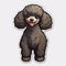 Dark Brown Poodle Dog Sticker - Vector Stock Illustration