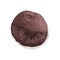 Dark brown, sepia, chocolate round watercolor stain isolated on white background with realistic paper texture