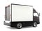 Dark brown small box truck - rear view