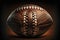 Dark brown soccer ball for playing professional american football, generative ai