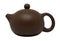 dark brown tradicional chinese teapot isolated