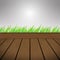 Dark brown Wood Vector Background Texture and green grass