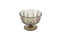 Dark brownish traditional glass bowl with stand. front view