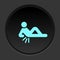 Dark button icon Backache. Button banner round badge interface for application illustration