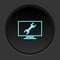 Dark button icon configuration desktop. Button banner round badge interface for application illustration