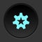 Dark button icon configuration favorite gear star. Button banner round badge interface for application illustration