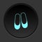 Dark button icon female pair of shoes. Button banner round badge interface for application illustration