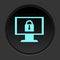Dark button icon Monitor lock security. Button banner round badge interface for application illustration