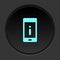 Dark button icon phone alert error. Button banner round badge interface for application illustration