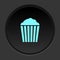 Dark button icon popcorn. Button banner round badge interface for application illustration