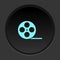 Dark button icon tape film. Button banner round badge interface for application illustration