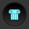 Dark button icon theatrical column. Button banner round badge interface for application illustration