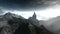 Dark castle animation with dramatic sky