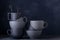 Dark ceramic kitchenware and utensils