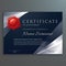 Dark certificate template design with silver geometric shapes