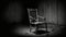 A dark chair in an empty room image generative AI