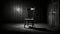 A dark chair lonely in an empty room image generative AI