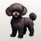 Dark And Charming Poodle Dog Sticker With Contoured Shading