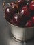 Dark Cherries in silver dish