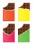 Dark chocolate bars with a bite, vector