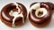 Dark Chocolate Doughnuts with white background Sweetness Chocolate Festival Generative AI