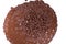Dark chocolate granules in the melting process