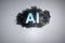 A dark cloud labeled with the letters AI - concept for dangers of artificial intelligence