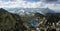 Dark clouds gather over the mountains. Wide Tatra panorama.