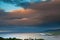 Dark clouds over Irish coast Dingle peninsula