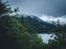 Dark clouds over lake Shasta