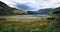 Dark clouds over low water Haweswater Reservoir