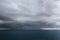 Dark clouds over sea